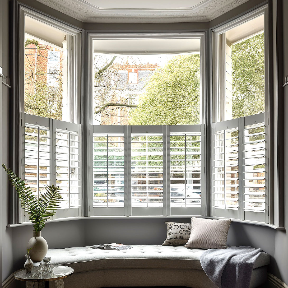 Cafe Style Premium Hardwood Shutters